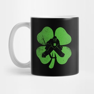 Hockey Player Shamrock Clover Funny St Patricks Day Mug